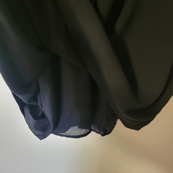 Eileen Fisher Silk Georgette Crepe Round Neck Sleevelesd Shift Dress Black Small - Picture 11 of 11